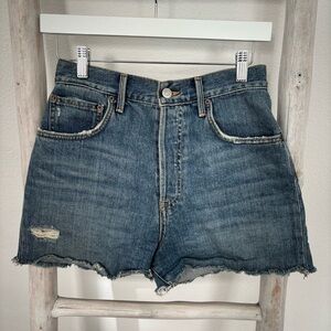 GRLFRND Distressed Blue Jean Shorts